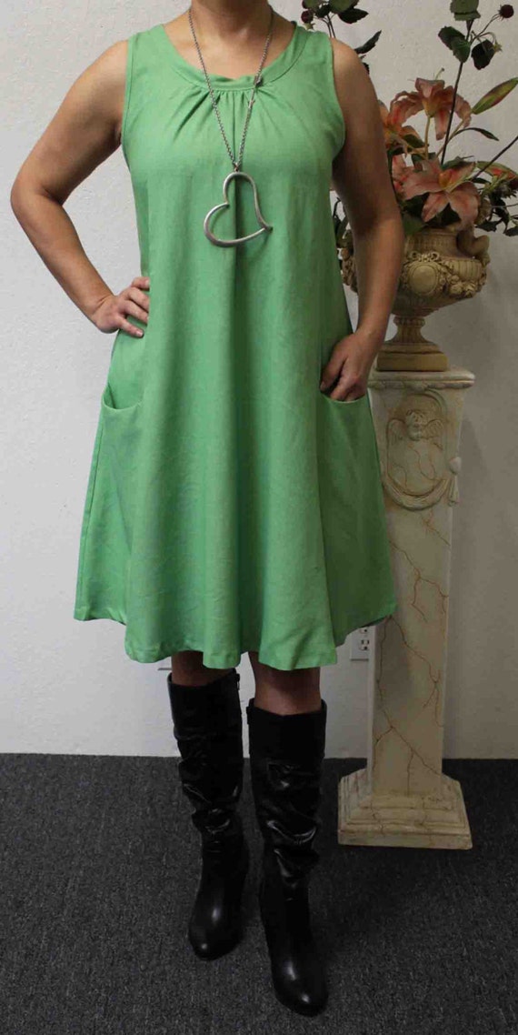 Darling Dress, Cute and Chic, Linen Flax Dress with Pockets. S, M, L,