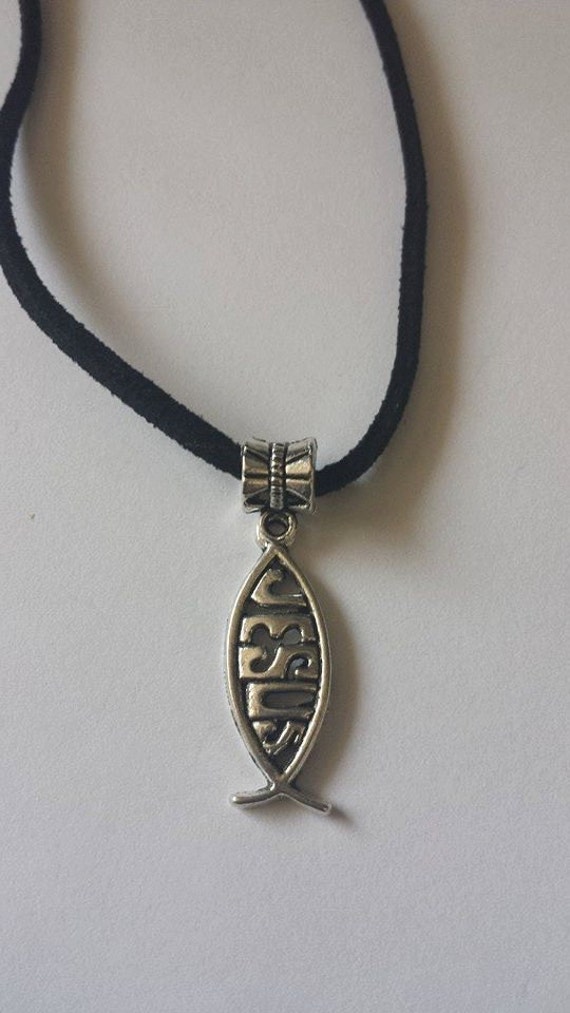 Jesus Fish Necklace by JewelryandStuffbyLis on Etsy