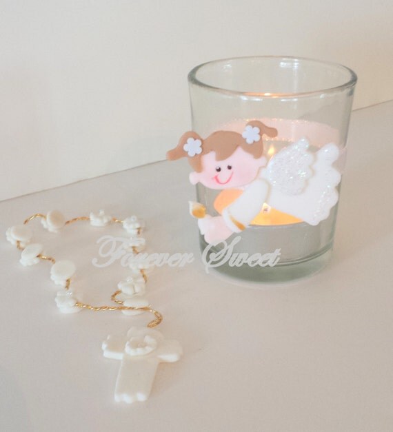 SET OF 6 First communion/ Baptism Candle holder. Party Favors.