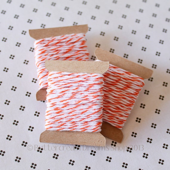 Bakers Twine - Orange - 15 Yards - 4 Ply Orange Cotton Bakers Twine for Scrapbooking Giftwrapping Cardmaking Il_570xn