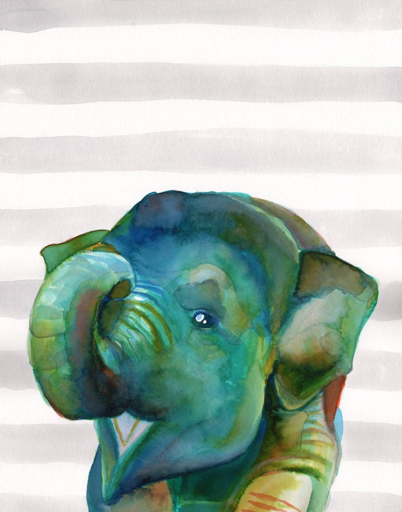 Elefante bebà decoración infantil cuadros para el por sescaniques Cuarto para bebes con todo de los animalitos de la jungla