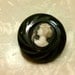 Vintage Large Heavy Black & White Cameo Button Plastic Bakelite-esque