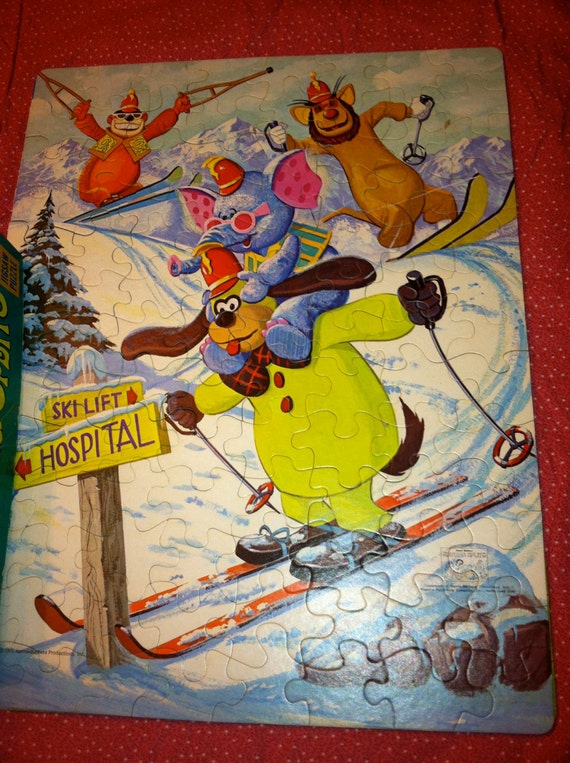 Vintage Banana Splits Skiing 1970s Toy Puzzle Original Box TV