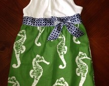 A-LINE GATHERED PANEL DRESS SEAHORSE SONNET