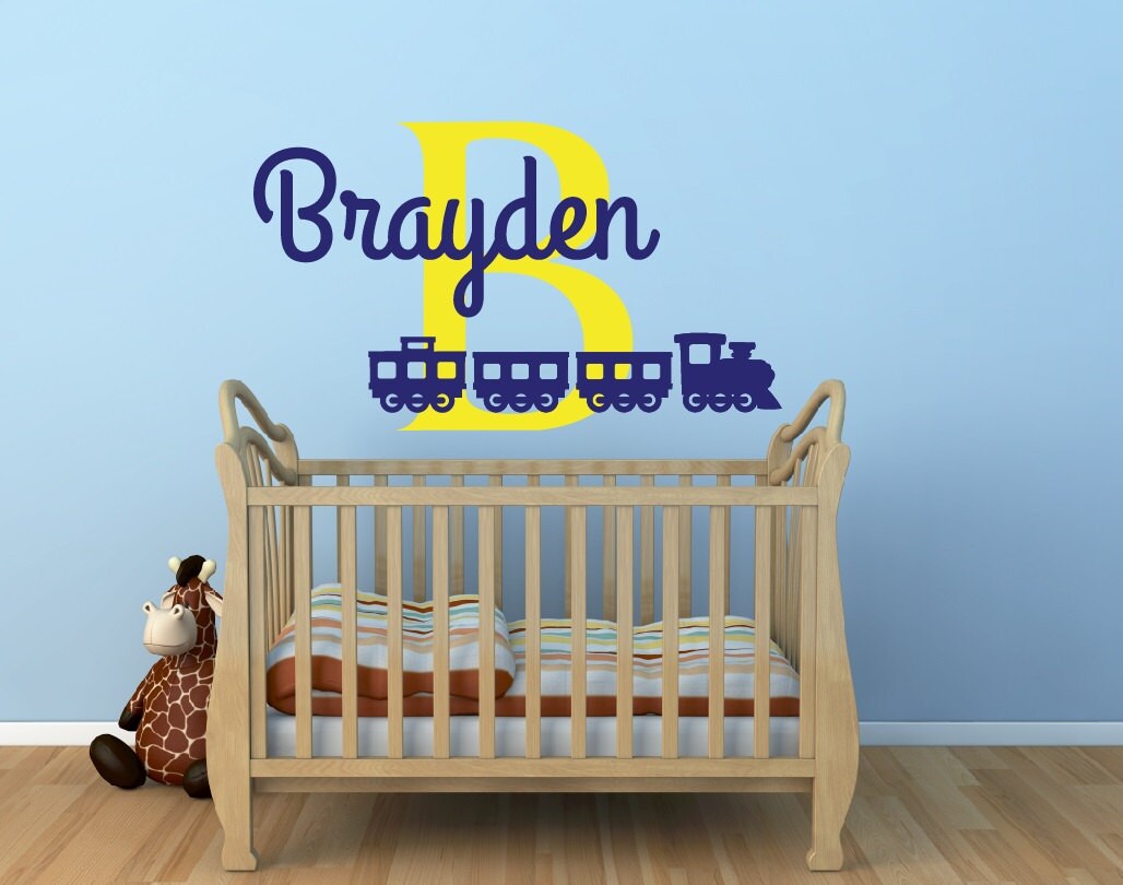 Train Wall Decal Boys Name Wall Decal Childrens Name Wall
