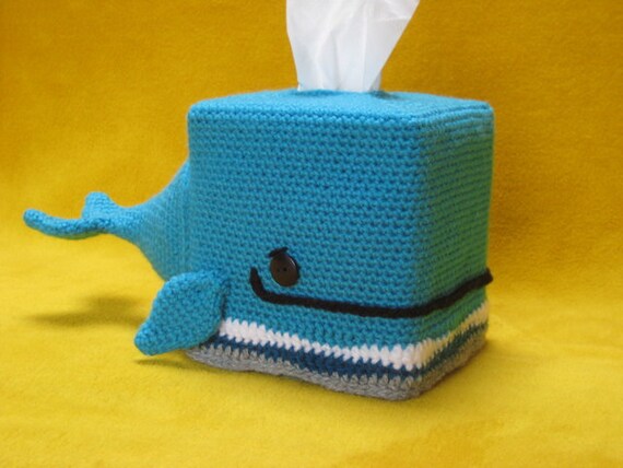 Whale tissue box cover cozy animal amigurumi crochet pattern pdf
