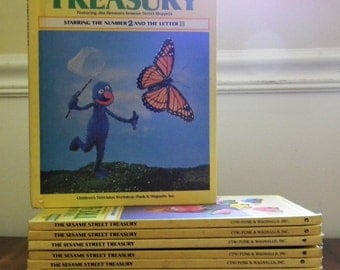 Set of 14 Sesame Street Treasury Vintage Hardcover Books 1974 - Almost a complete set (only one missing)