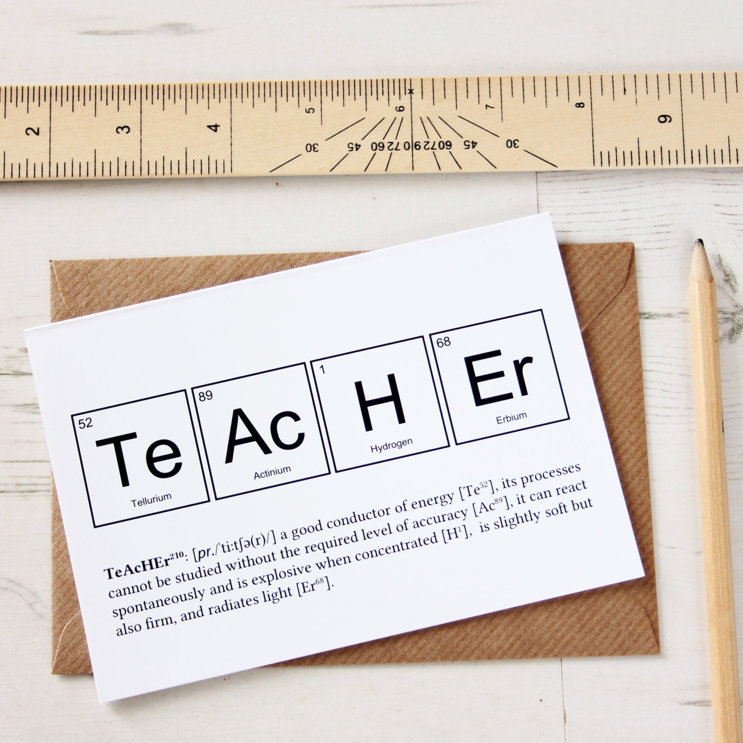 FUNNY TEACHER ELEMENTS Cards. Science Periodic Table Greeting