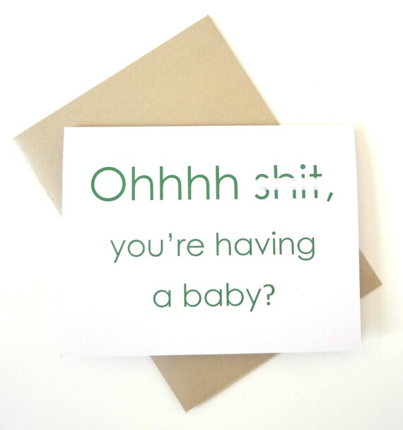 Items similar to funny new baby card for new parents, expectant mother