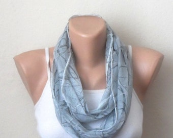 gray infinity scarf gray tülle fabric loop scarf