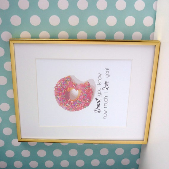 Items similar to Pink Sprinkle Donut Pun Art Print on Etsy
