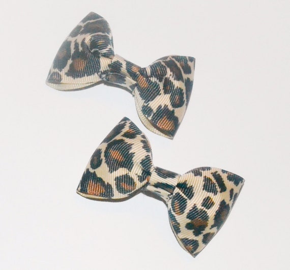 Items similar to Set of Leopard Print Hair Clips - for her, fashion ...