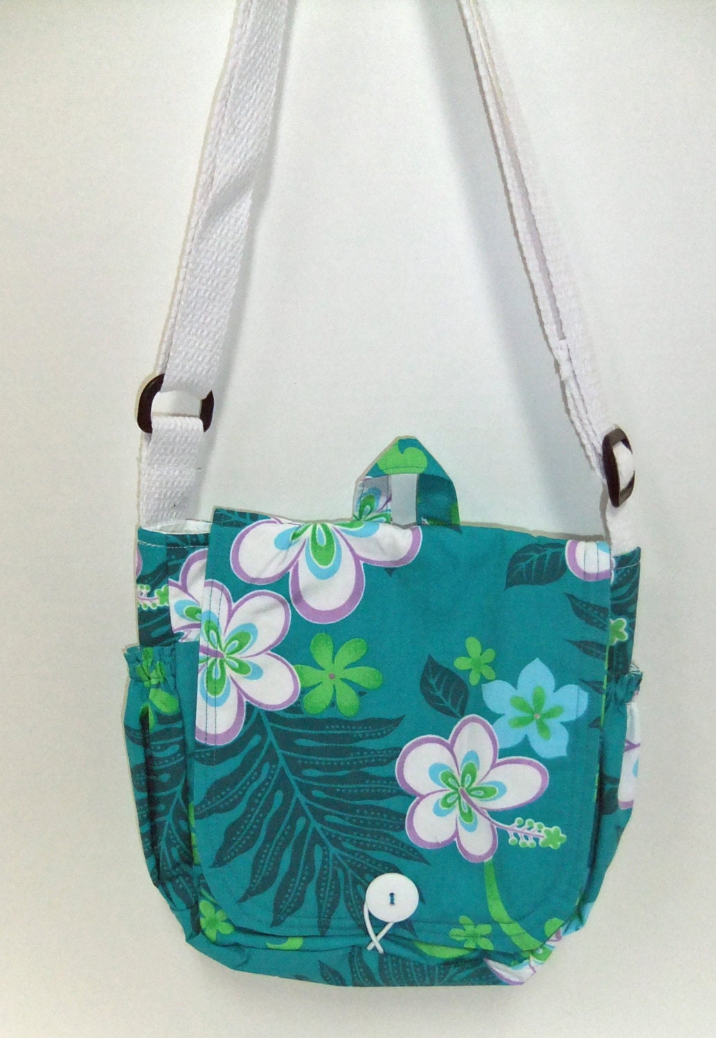Hawaiian fabric messenger bag crossover purse by DonnaMMonster