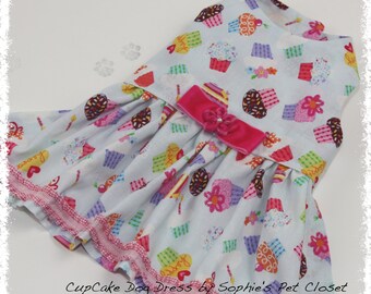 Cupcake Dog Dress - XS,S,M,L,XL - Dog Clothes, Pet Clothing, Dog ...