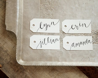 Handwritten Calligraphy Personalized Name Tags, Gift Tags, Place cards, Placecards, Escort Cards, Name Cards