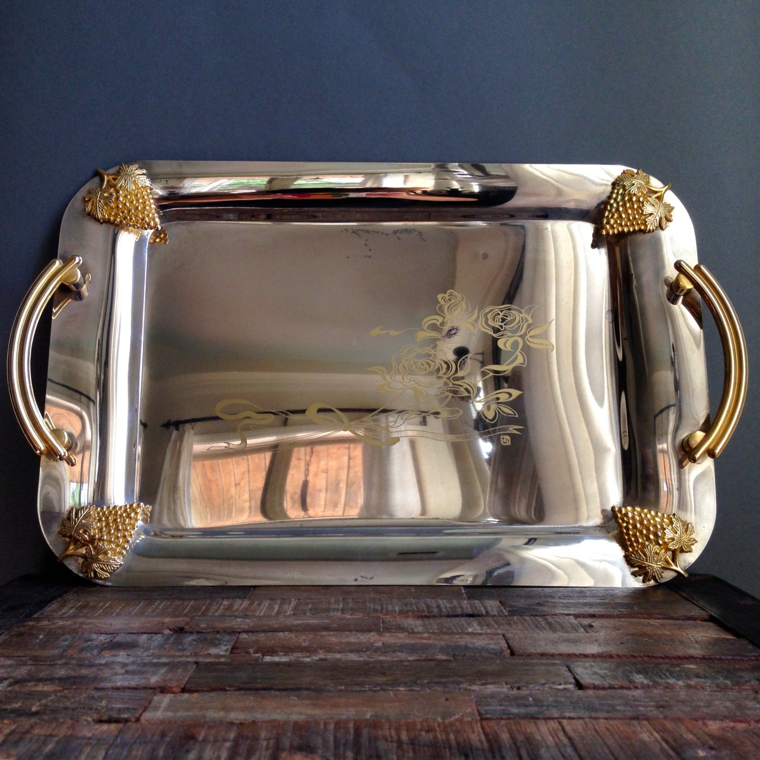 Chrome Stainless Steel Serving Tray Haute Juice