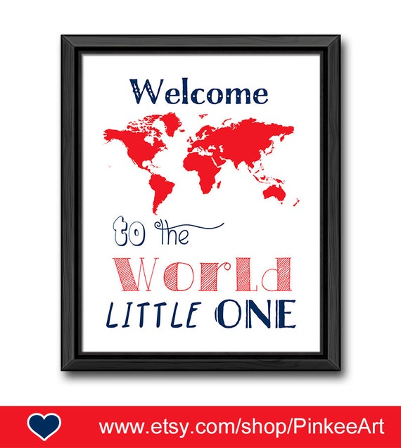 baby boy nursery ideas to the world new baby by PinkeeArt