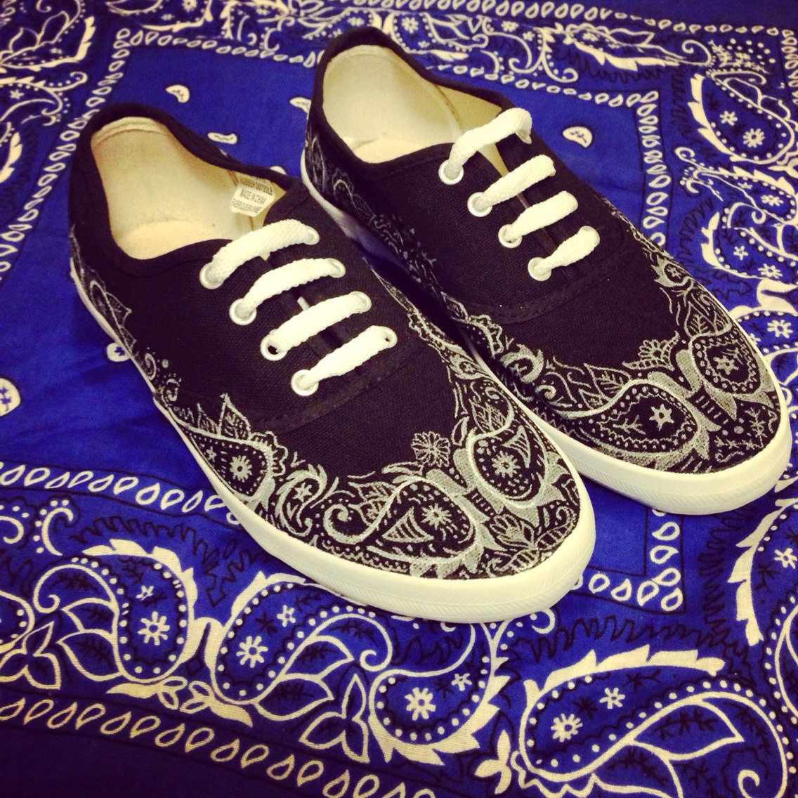 Bandana Patterned Canvas Shoes by EtsyByVeasey on Etsy