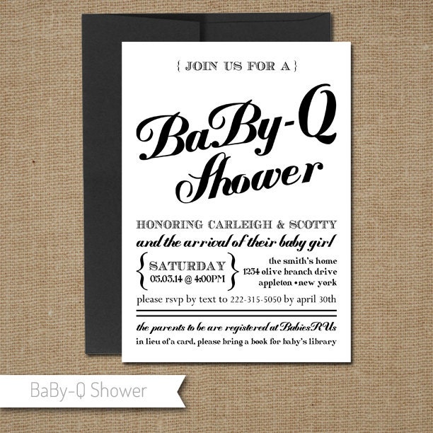 Custom Self Print Baby Shower Invitations BBQ by LakeDesignStudio