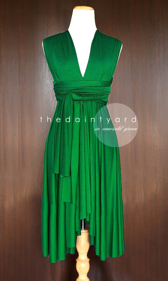 Emerald Green Bridesmaid Dress Convertible Dress By Thedaintyard 0972