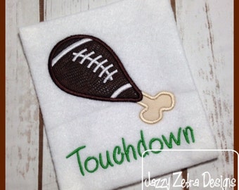 Football Leg Appliqué embroidery Design - turkey Applique Design - football Applique Design - Thanksgiving Applique Design