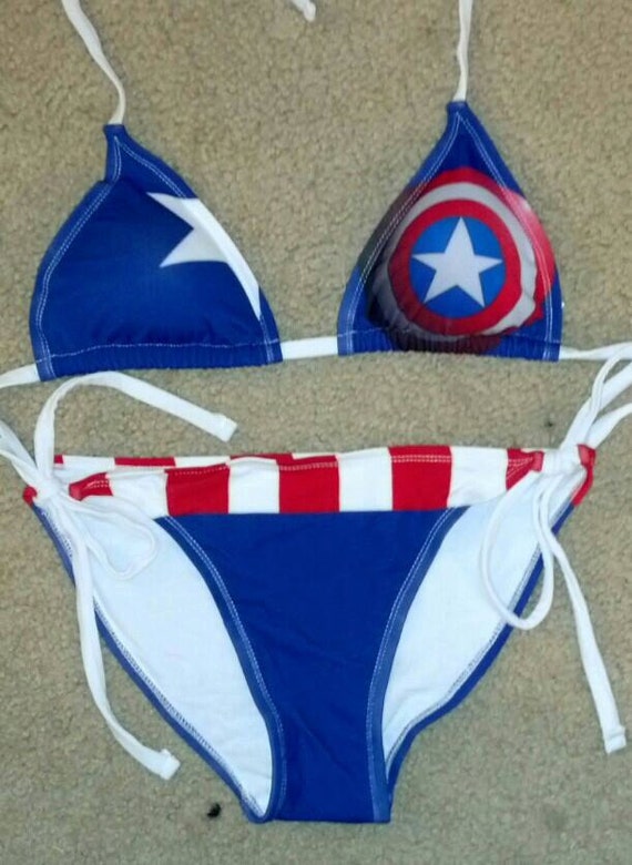 Captain America Cosplay Bikini By Tejninscoscreations On Etsy 