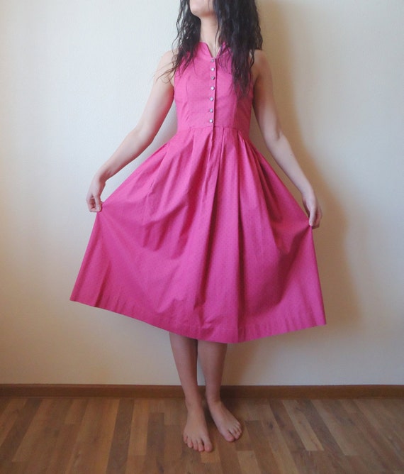 Dirndl Dress Pink Alpen Style Austrian Dirndl German Loden