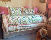 Bespoke Baby Girl Nursery Bedding/Bedding/Crib set/Custom made/Crib sheet/children bed set/skirt/drapery/White/Green/Blue/Floral/Vine/Pink