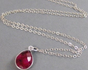 Ruby Red,Genuine Ruby,Necklace,Ruby Necklace,Birtstone,Birthstone Necklace,Red,Ruby,July Birthstone,Red Stone,Ruby Necklace.SeaMaidenJewelry