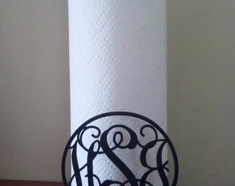 Monogrammed Metal Paper Towel Holder