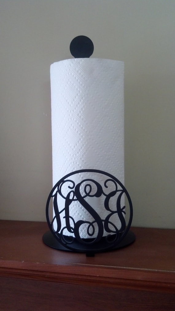 Monogrammed Metal Paper Towel Holder