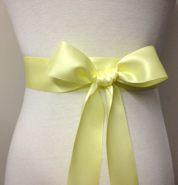 15 Inch Plain Sash Light Yellow Ribbon Pale Yellow