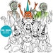Halloween monsters digital stamp, digistamp monsters and zombies coloring page