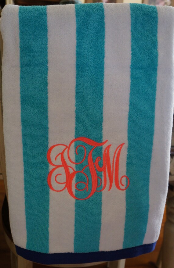PERSONALIZED MONOGRAMMED Beach Towel - Quick Ship!! - Great Graduation ...