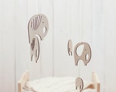 READY TO SHIP Wooden baby mobile / Nursery mobile / Baby crib mobile / Elephants mobile