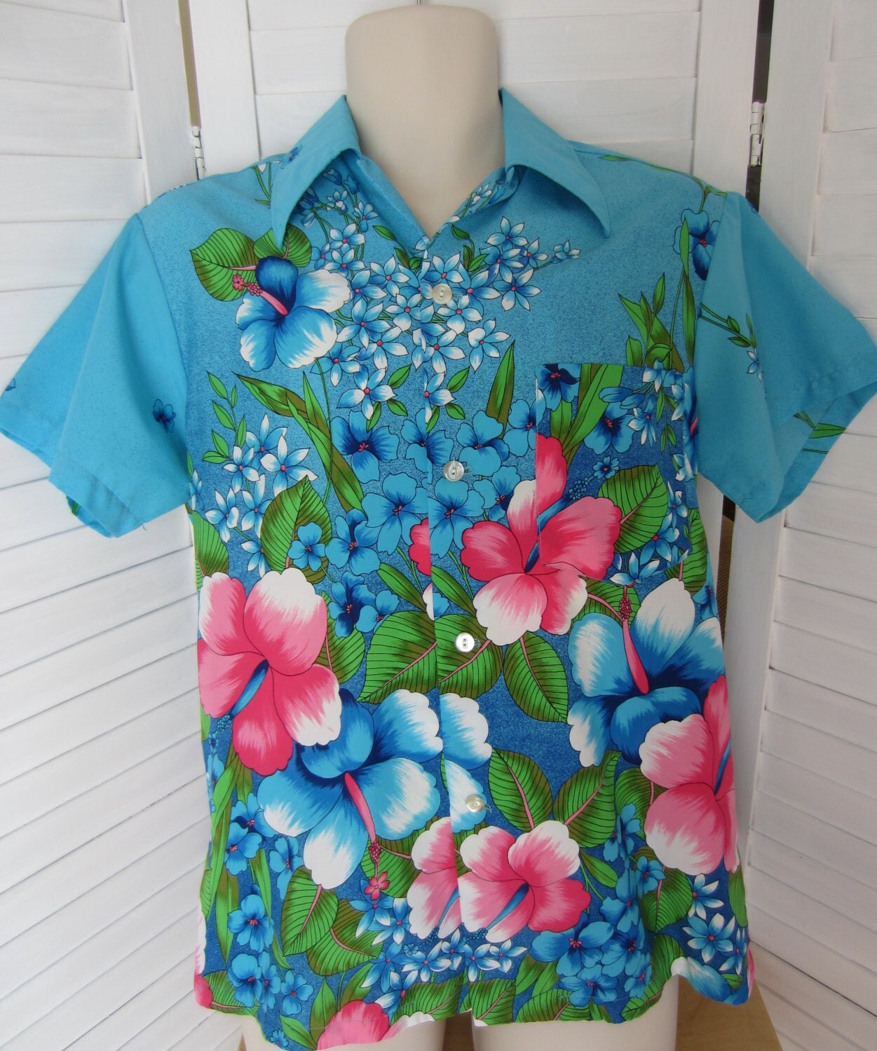 blue flowers shirt