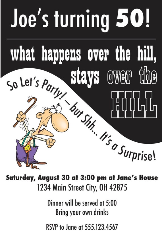 Over The Hill Birthday Invitations 4