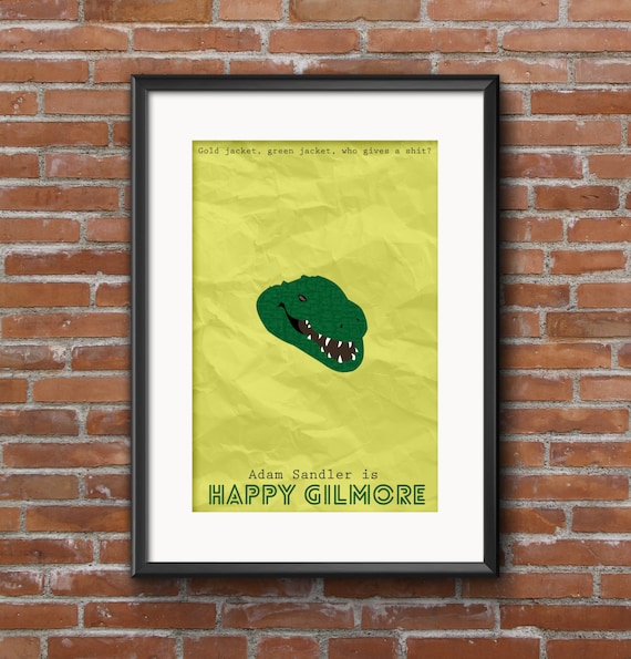 Happy Gilmore Minimalist Movie Poster with Quote 20x30