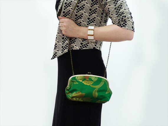 green gold chain bag