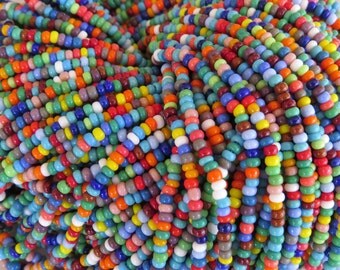 8/0 Opaque Color Mixed Czech Glass Seed Bead Strand (CW61)