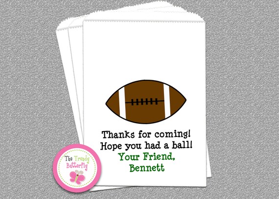 Football Party Favors , Football Candy Bags, Goody Bags, Party Favor Bag, Cookie Bags Set of 24 Il_570xn