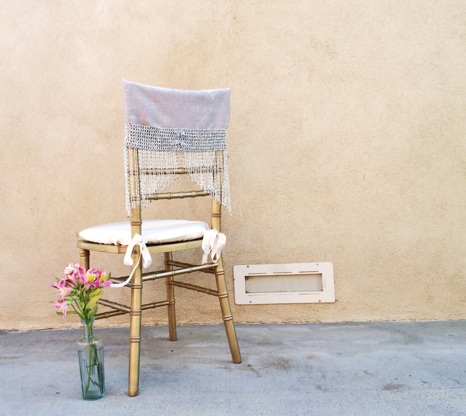 Bridal Chair Cover Velvet Chair Cover Elegant by LuckyYouLuckyMe