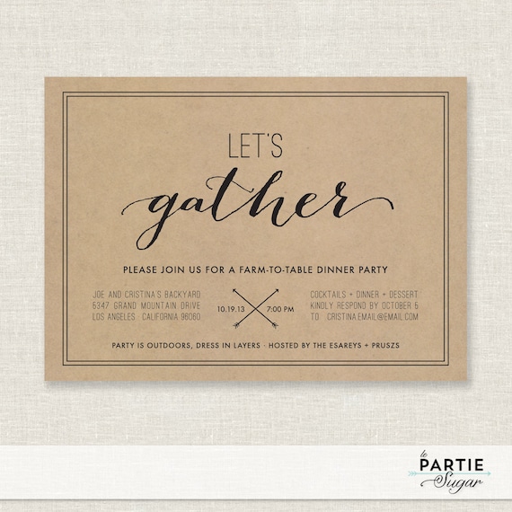 Invitations For Dinner Party 6