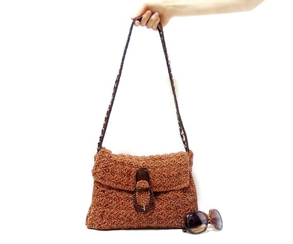 Crochet shoulder bag, Handmade tote bag, Handmade Satchel, Book bag ...