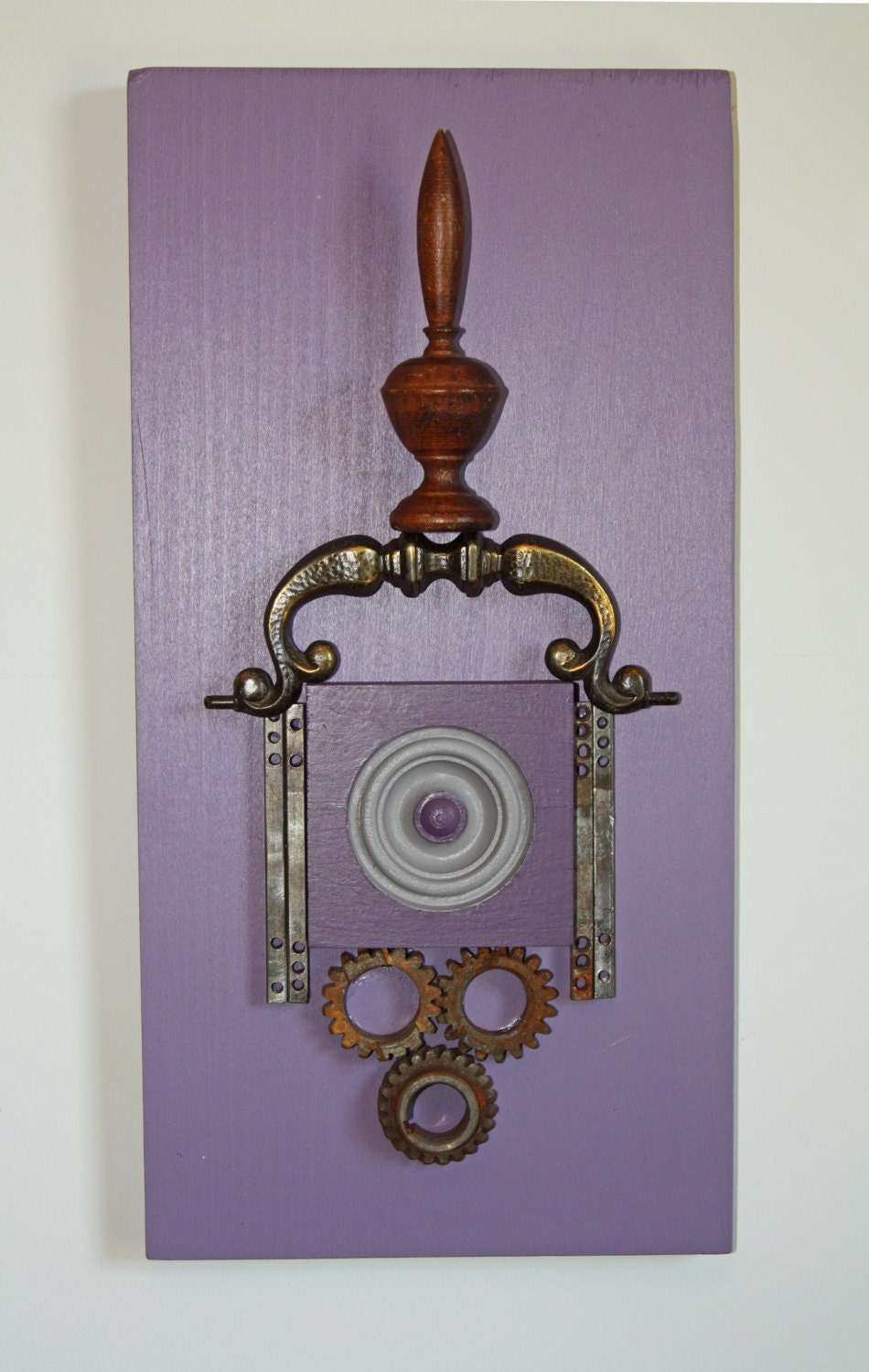 3D Wall Sculpture / Plaque Repurposed Art Drawer Pull