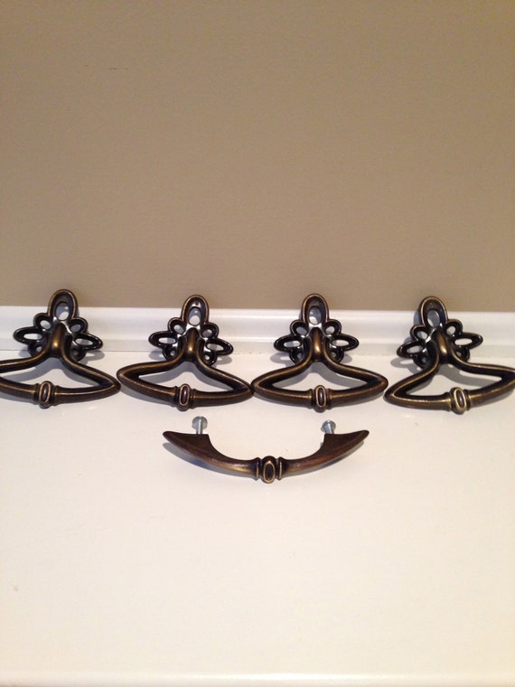 Items similar to Vintage Hardware Art Deco Pulls Hardware Drawer