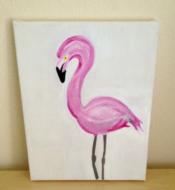 Items similar to Pink Flamingo Canvas Art -10 x 8 | Wall Art on Etsy