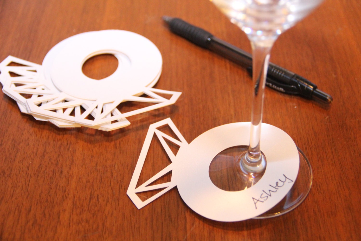 Engagement Ring Wine Glass Markers set of 18