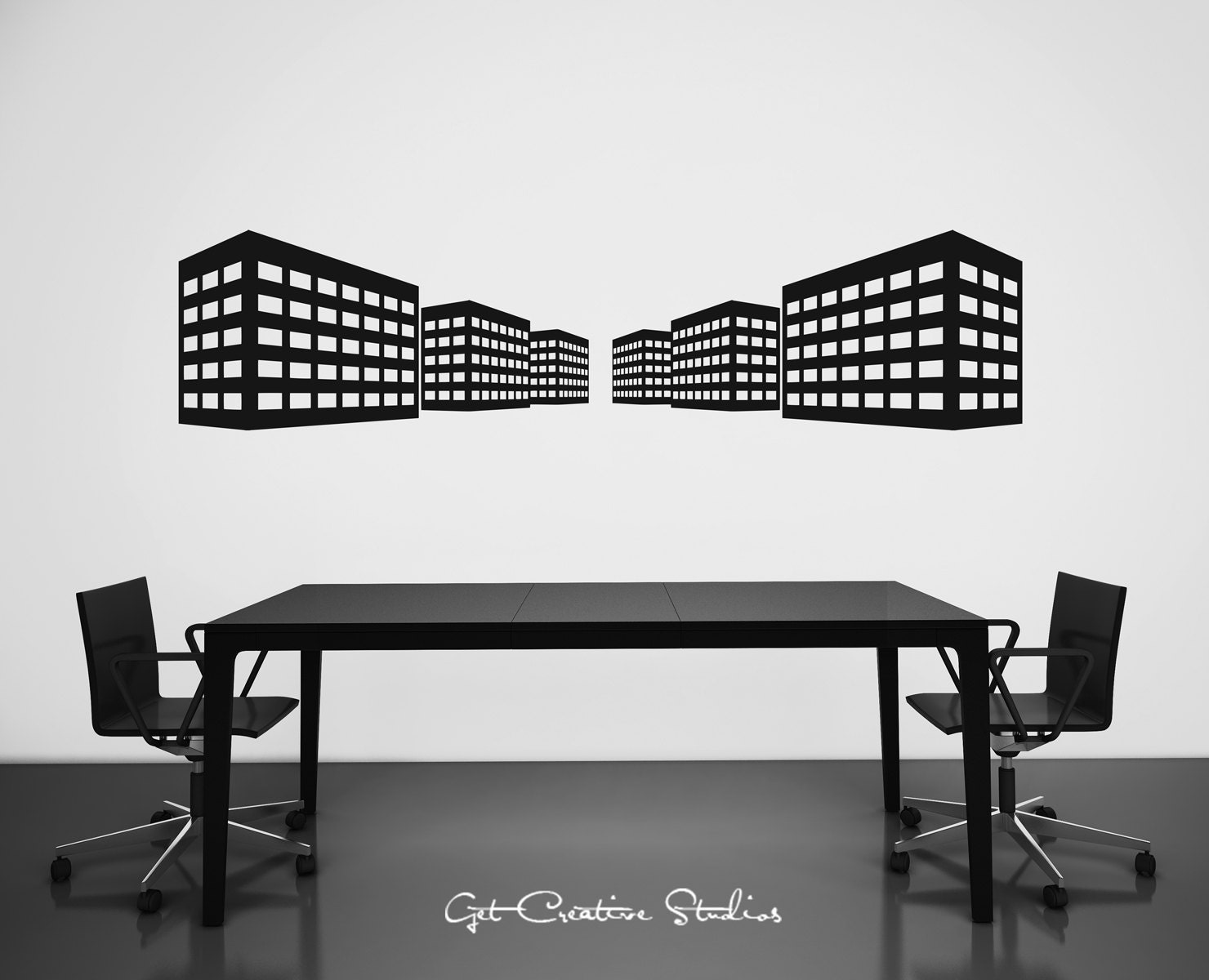 City Decal Wall Perspective Building Decal by GetCreativeStudios