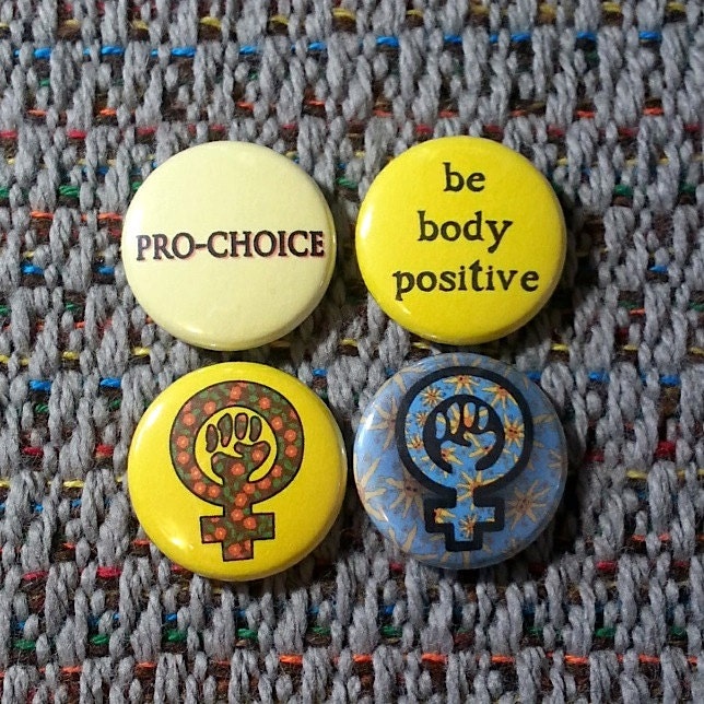 Bright And Sunny Feminist Pins Set Of 4 The Best Pinback Button